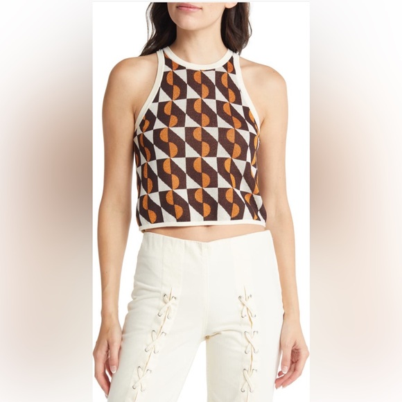 & Other Stories Tops - & Other Stories Geometric Jacquard Sweater Tank